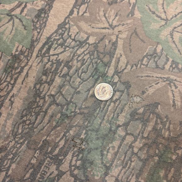 Vintage Real Tree Camo Single Stitch Distressed T Shirt Men's XL - Picture 8 of 11